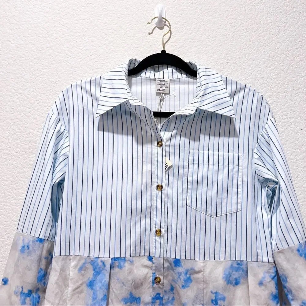 Baum Und Pferdgarten Adelma Top Striped Shirt Dress Blue Size 36